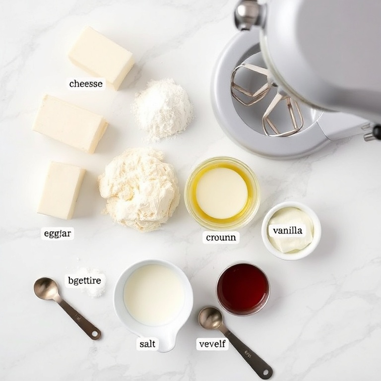 Raw ingredients for Burnt Basque Cheesecake