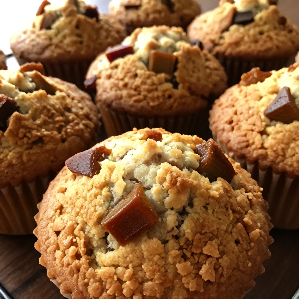 Caramelized Rhubarb Muffins