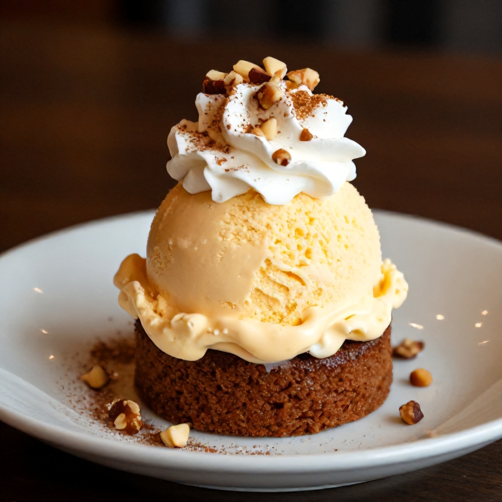 Plated Carrot Cake Ice Cream