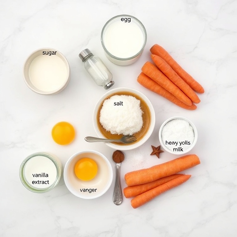 Raw Ingredients for Carrot Cake Ice Cream