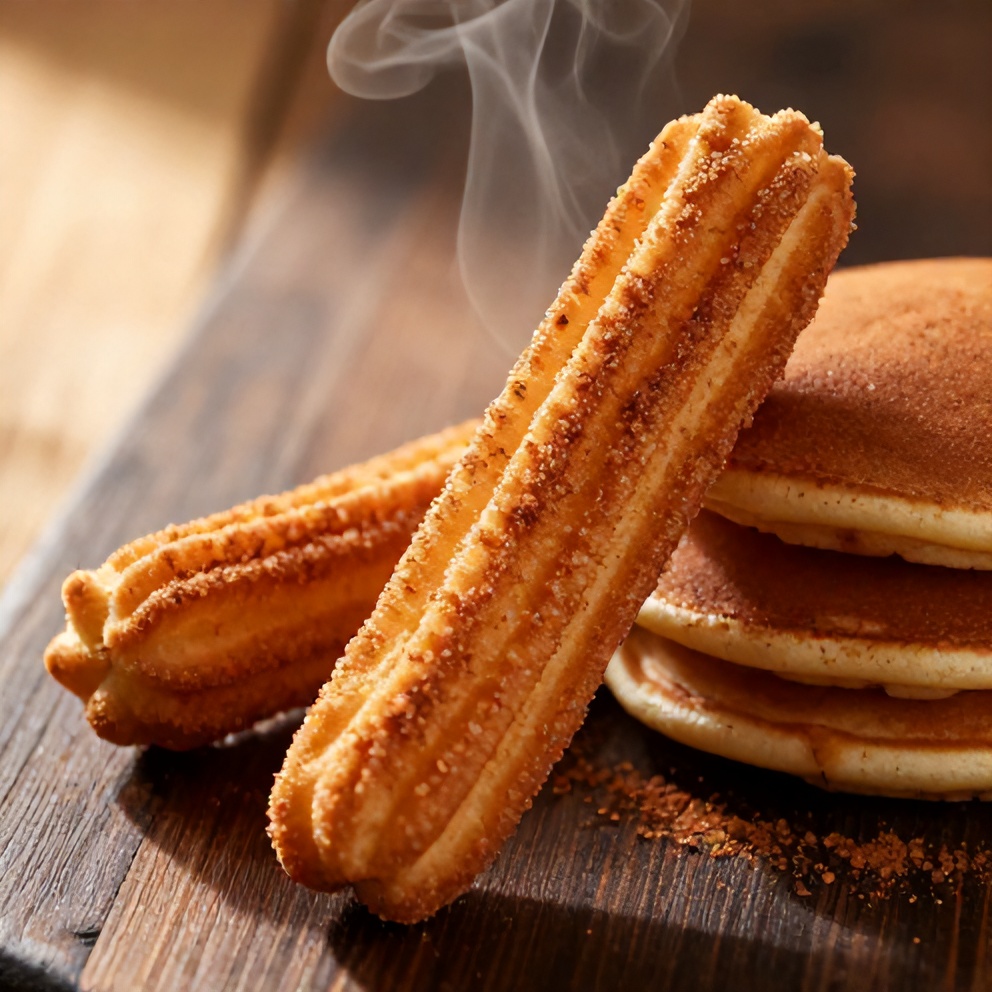 cinnamon sugar churro pancakes