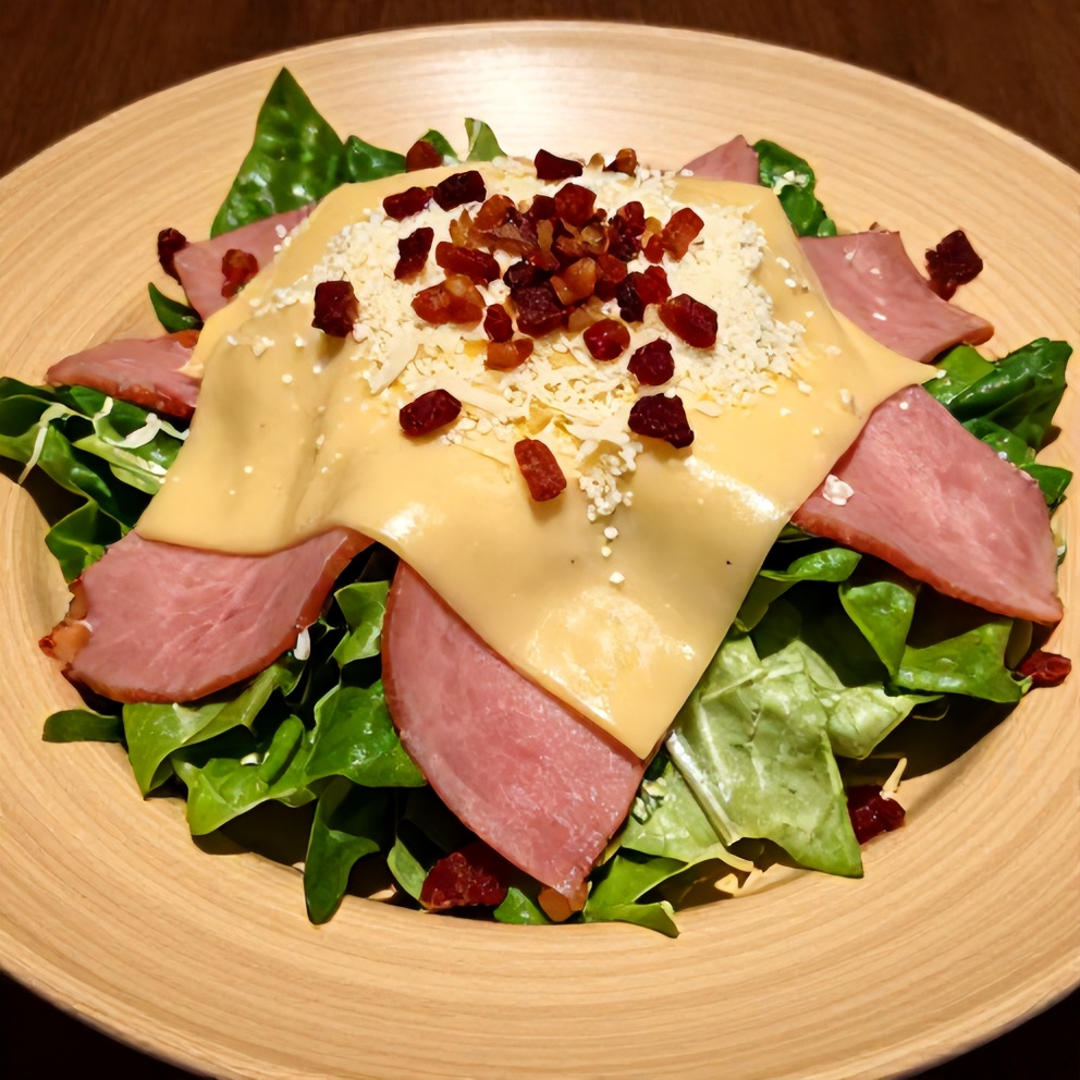 Plated Classic Columbia 1905 Salad with Ham and Swiss Cheese