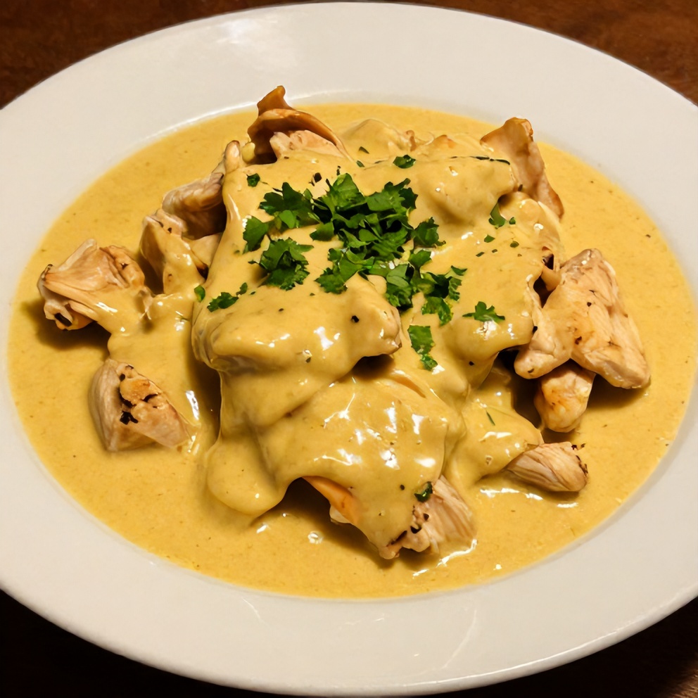 Plated Creamy Ají Amarillo Chicken