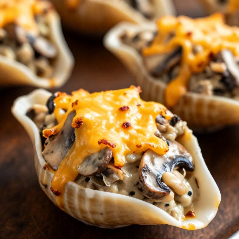 creamy garlic mushroom stuffed shells
