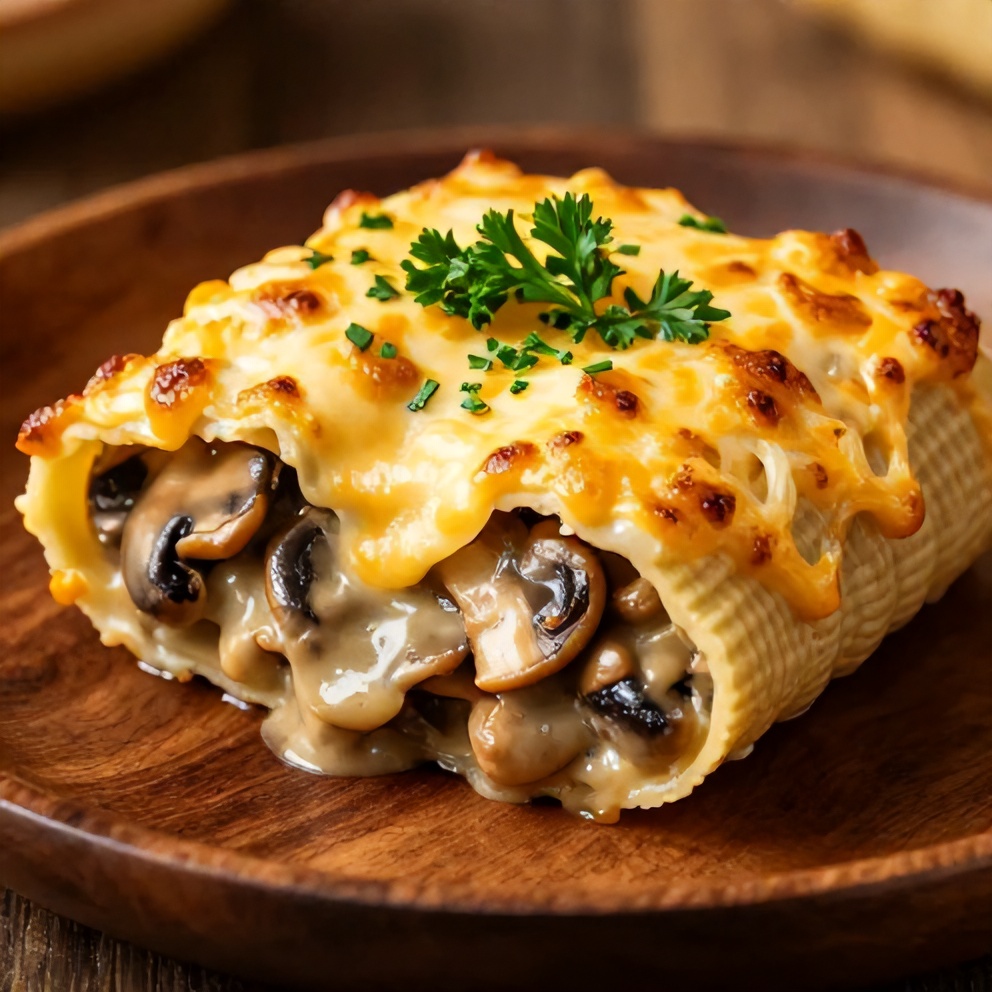 Creamy Garlic Mushroom Stuffed Shells Final
