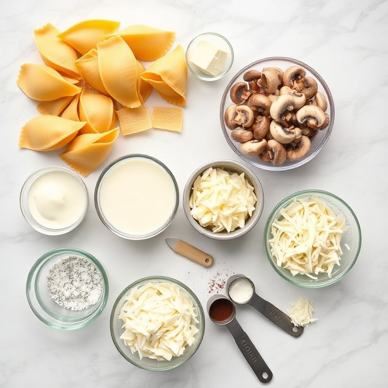 Creamy Garlic Mushroom Stuffed Shells Ingredients