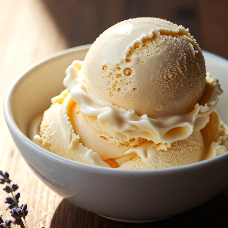 creamy honey lavender ice cream