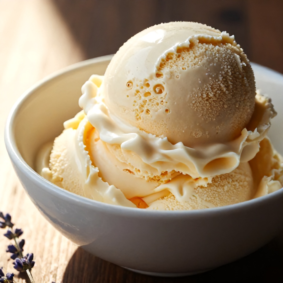 creamy honey lavender ice cream