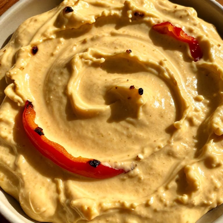 creamy roasted red pepper and garlic dip