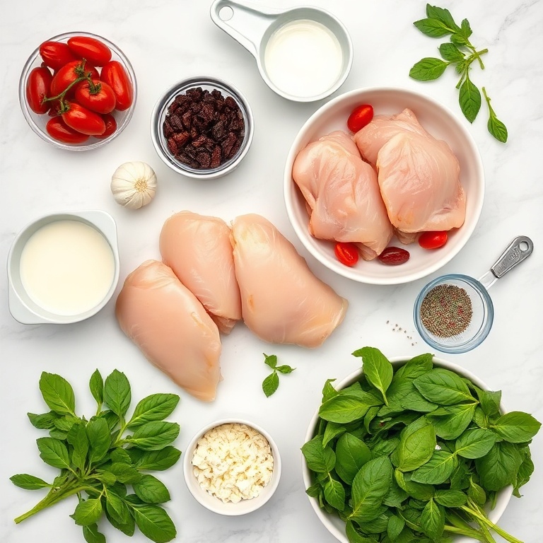Creamy Sun-Dried Tomato Chicken Skillet Ingredients