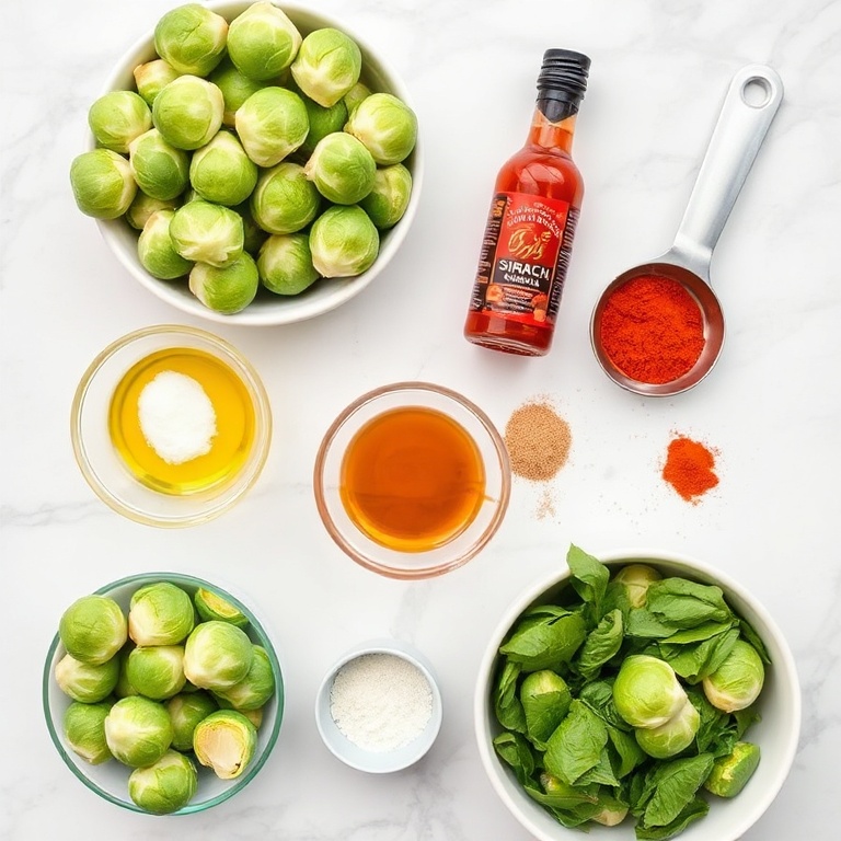 Raw Ingredients for Air Fryer Brussels Sprouts