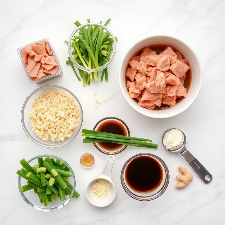Raw ingredients for Crispy Asian Tuna Cakes