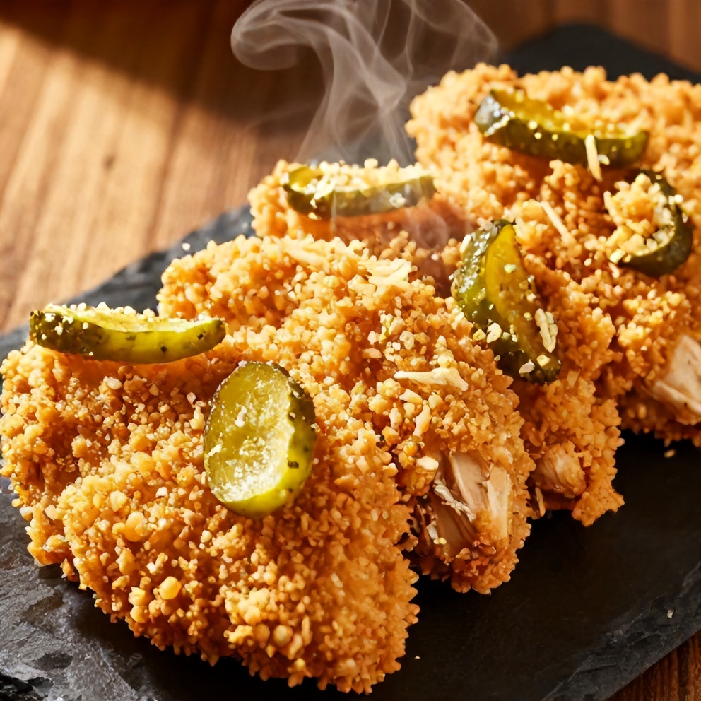 crispy dill pickle parmesan chicken