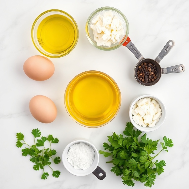 Ingredients for Crispy Feta Fried Eggs