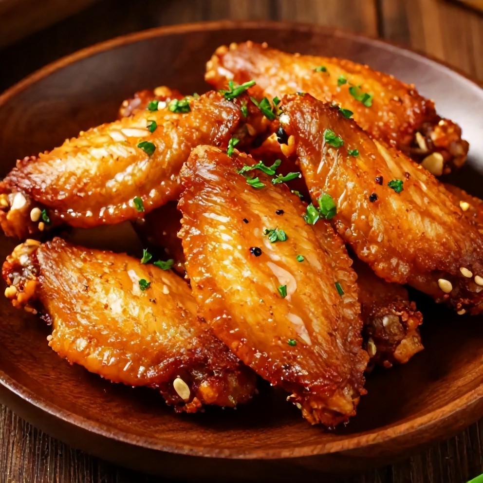 Plated Spicy Oven Baked Chicken Wings