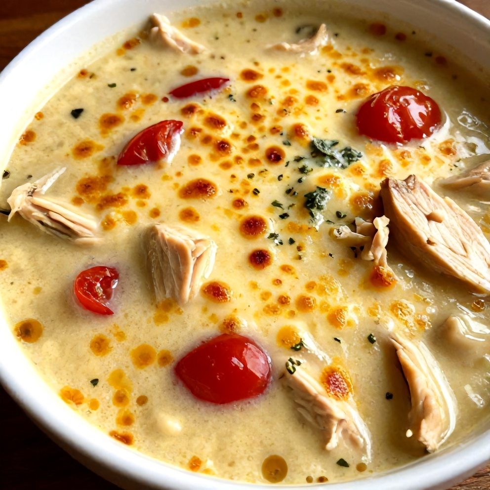 Crock Pot Creamy Chicken Parmesan Soup