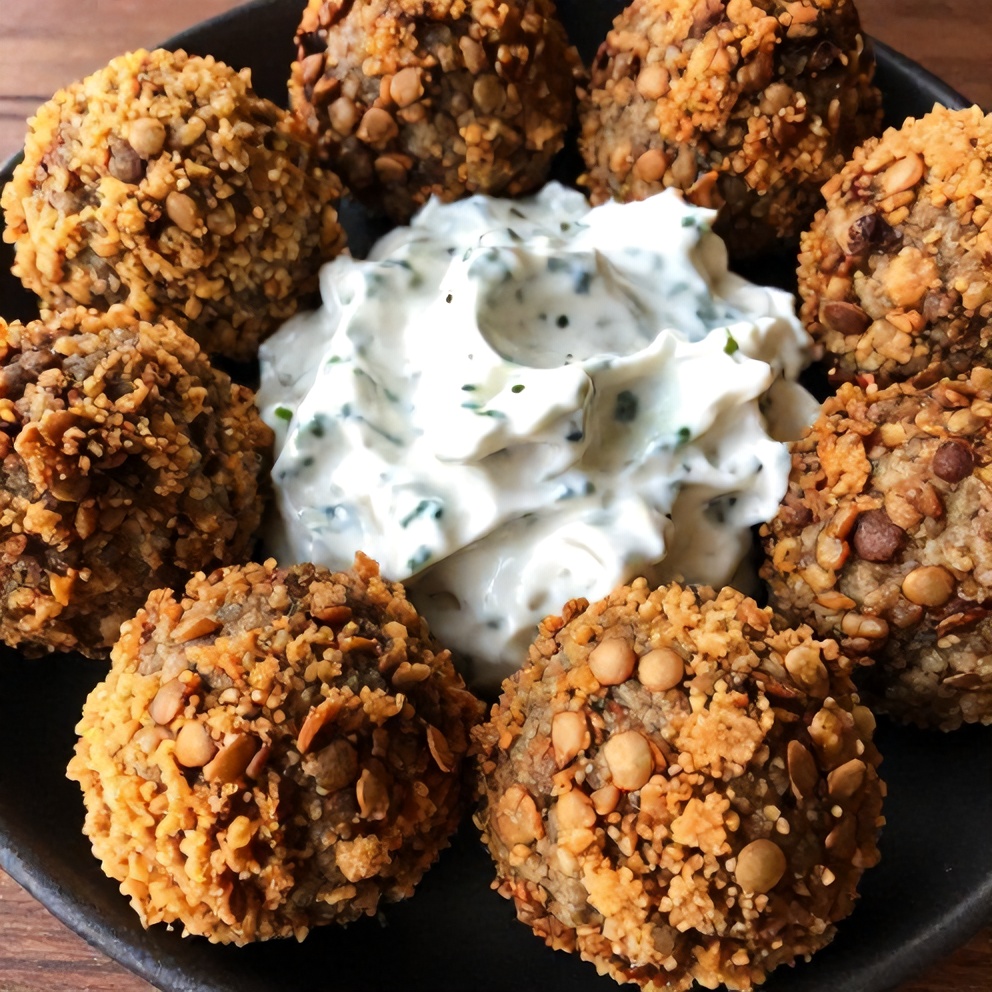 easy baked greek lentil meatballs