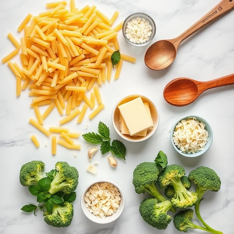 Raw Ingredients for Easy Broccoli Pasta