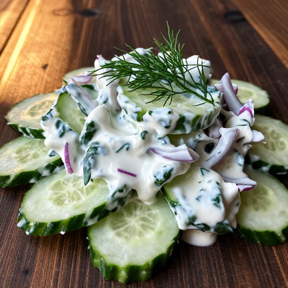 Easy Creamy Cucumber Salad
