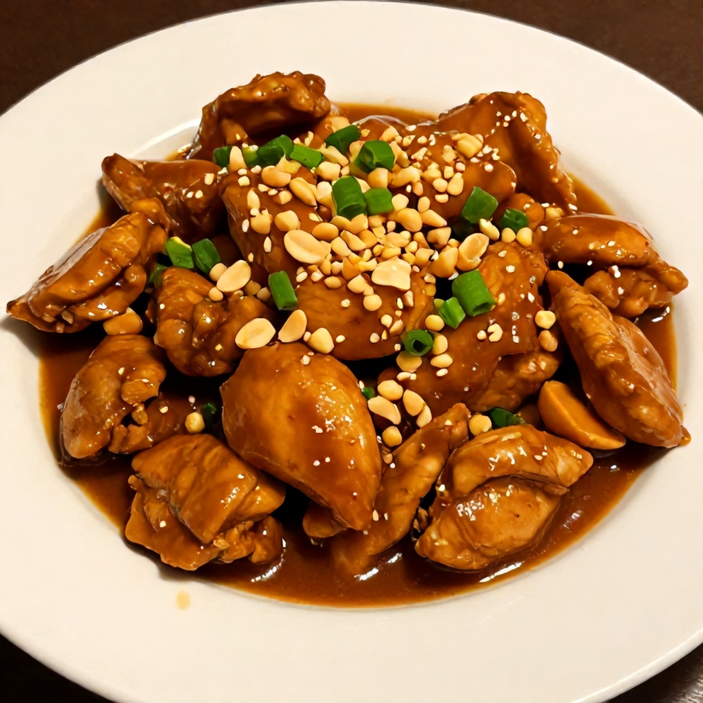 Thai Peanut Chicken on Plate