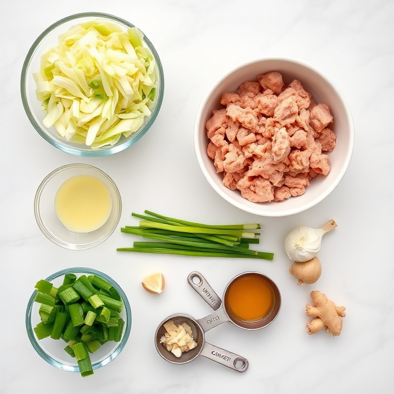Raw Ingredients for Egg Roll in a Bowl