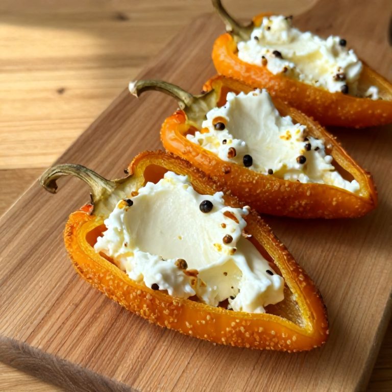 Easy Goat Cheese Stuffed Mini Peppers