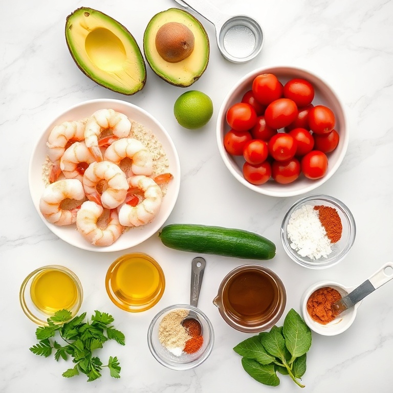 Grilled Shrimp and Avocado Bowl Ingredients