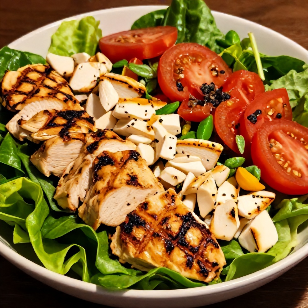 Plated Grilled Chicken Cobb Salad
