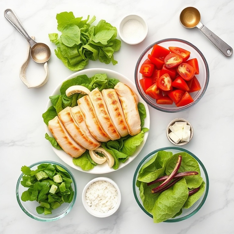 Raw Ingredients for Grilled Chicken Cobb Salad