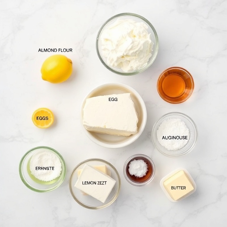 Ingredients for Keto No Bake Lemon Cheesecake Cups