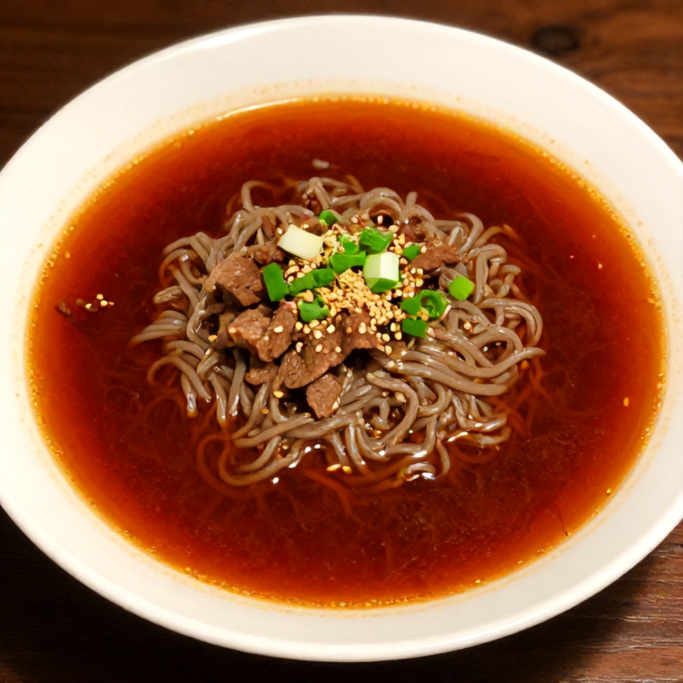 Plated Korean Beef Ramen