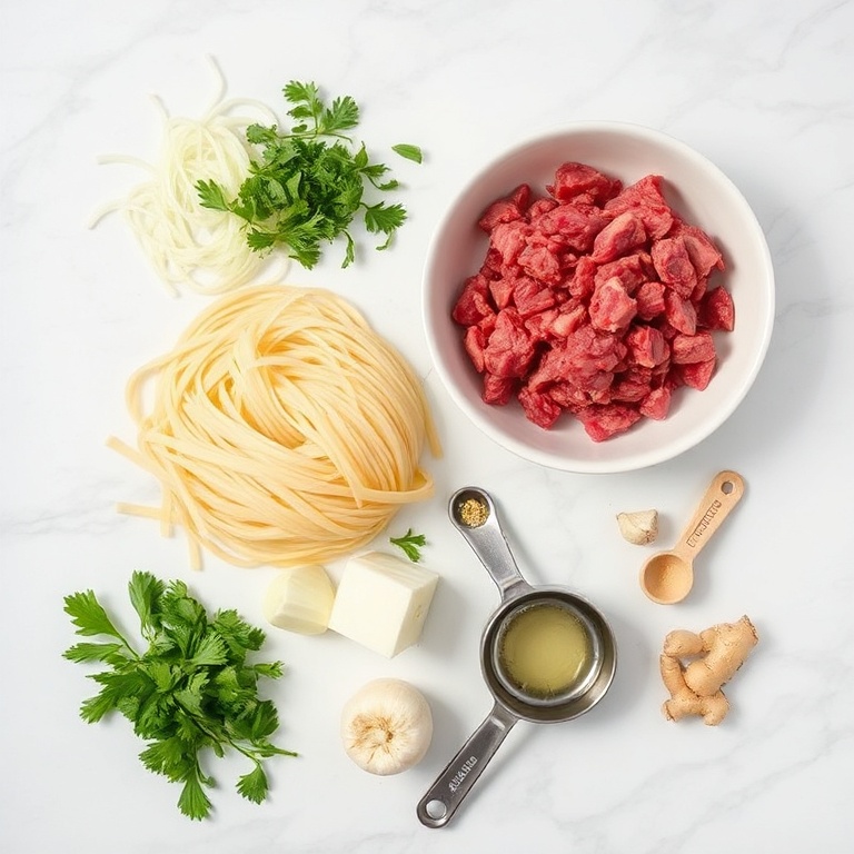 Raw ingredients for Korean Beef Ramen