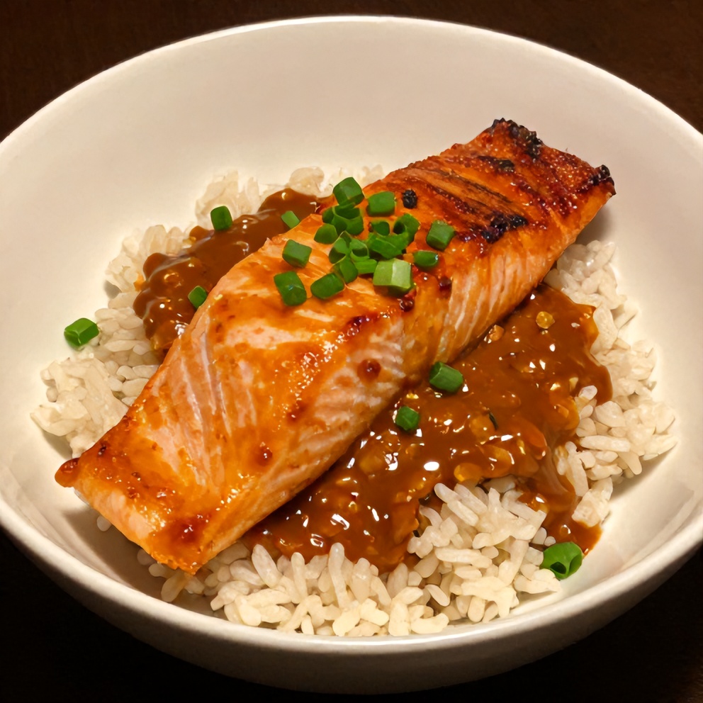 Gochujang Butter Salmon Rice Bowl