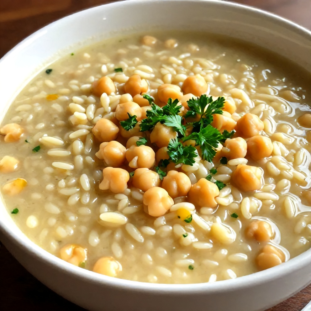 Easy Lemon Chickpea Orzo Soup