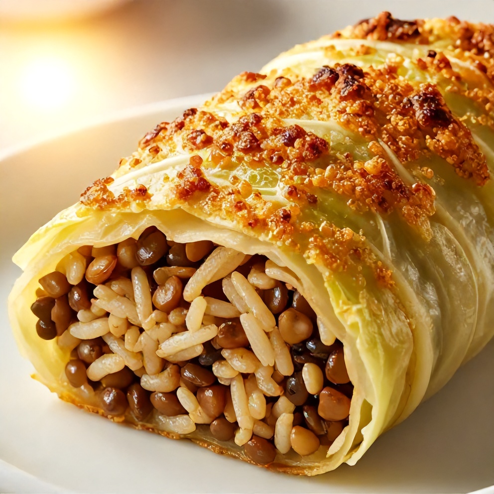 Easy Lentil and Rice Stuffed Cabbage Rolls