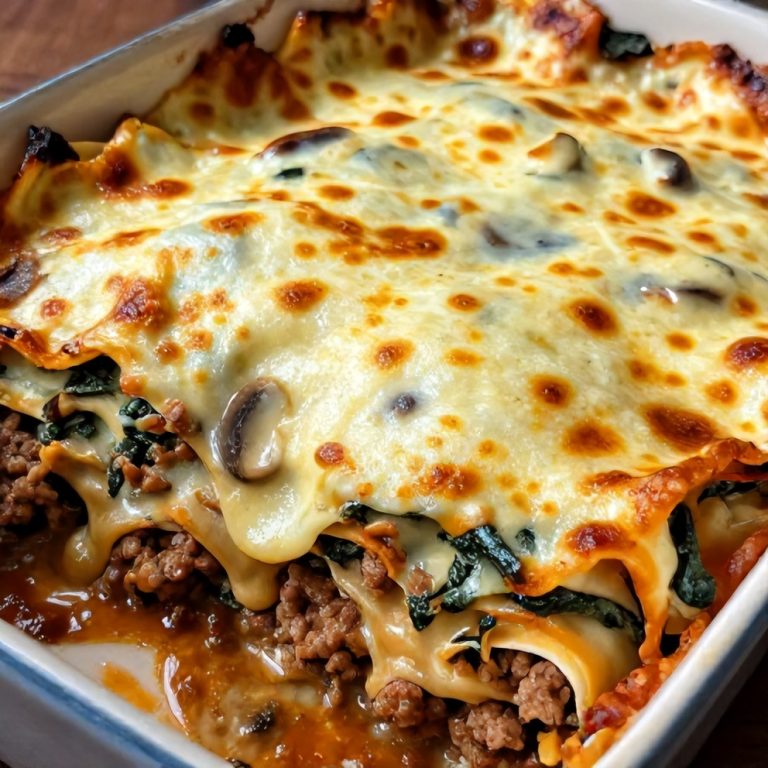 Easy Mushroom Spinach Lasagna