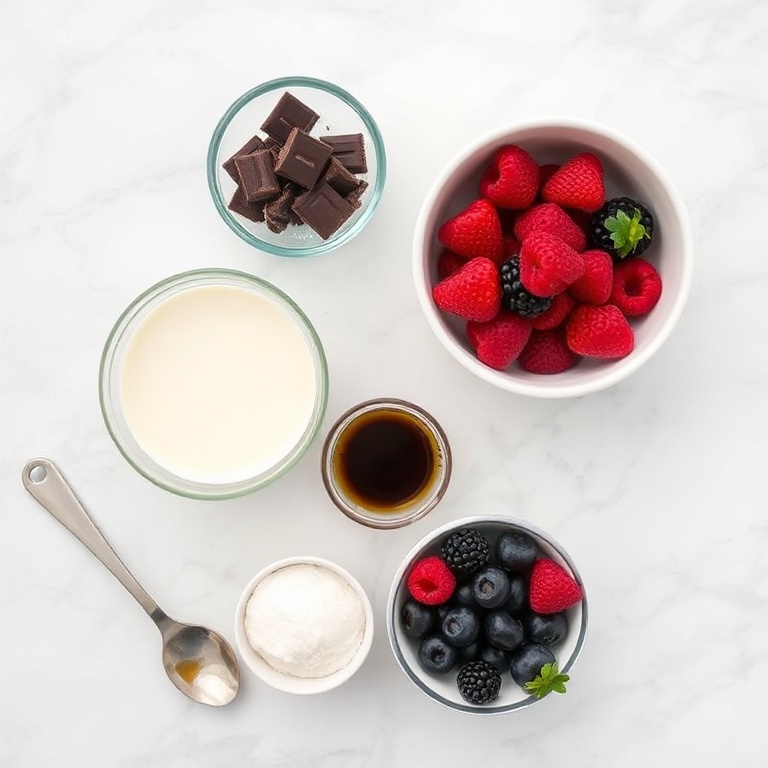 Raw Ingredients for No-Bake Chocolate Mousse