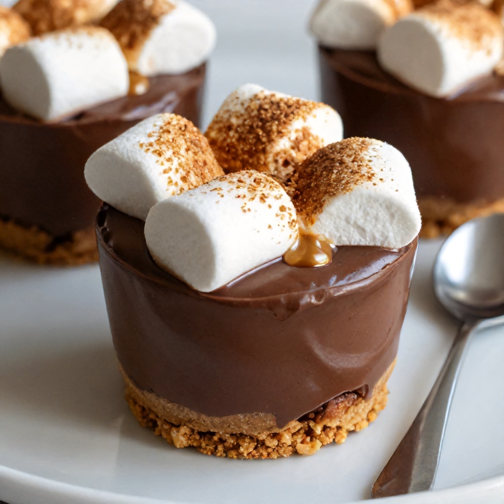 Easy No-Bake S'mores Pudding Cups with Graham Cracker Crust