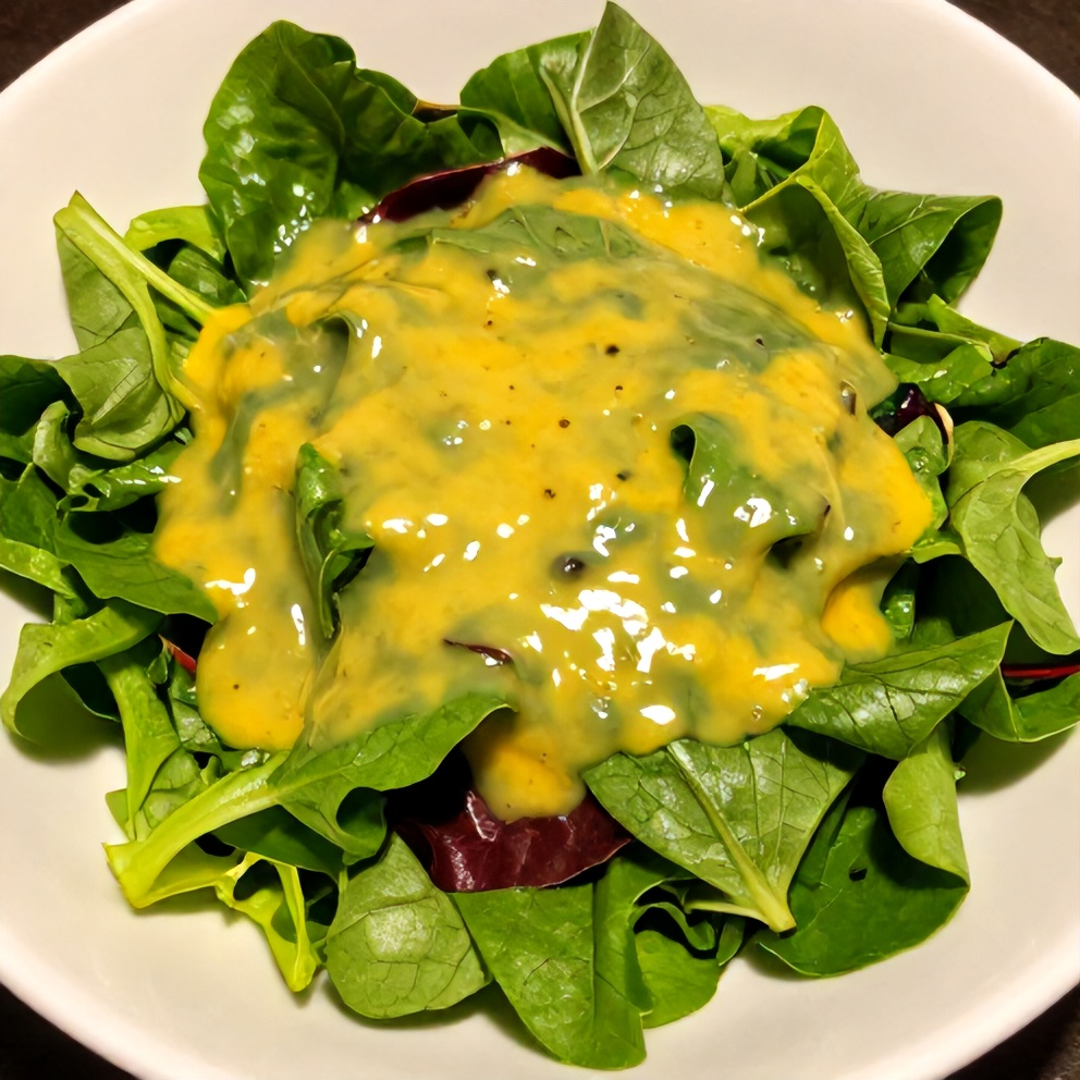 Fresh salad greens tossed with Easy Lemon Vinaigrette, served in a bowl