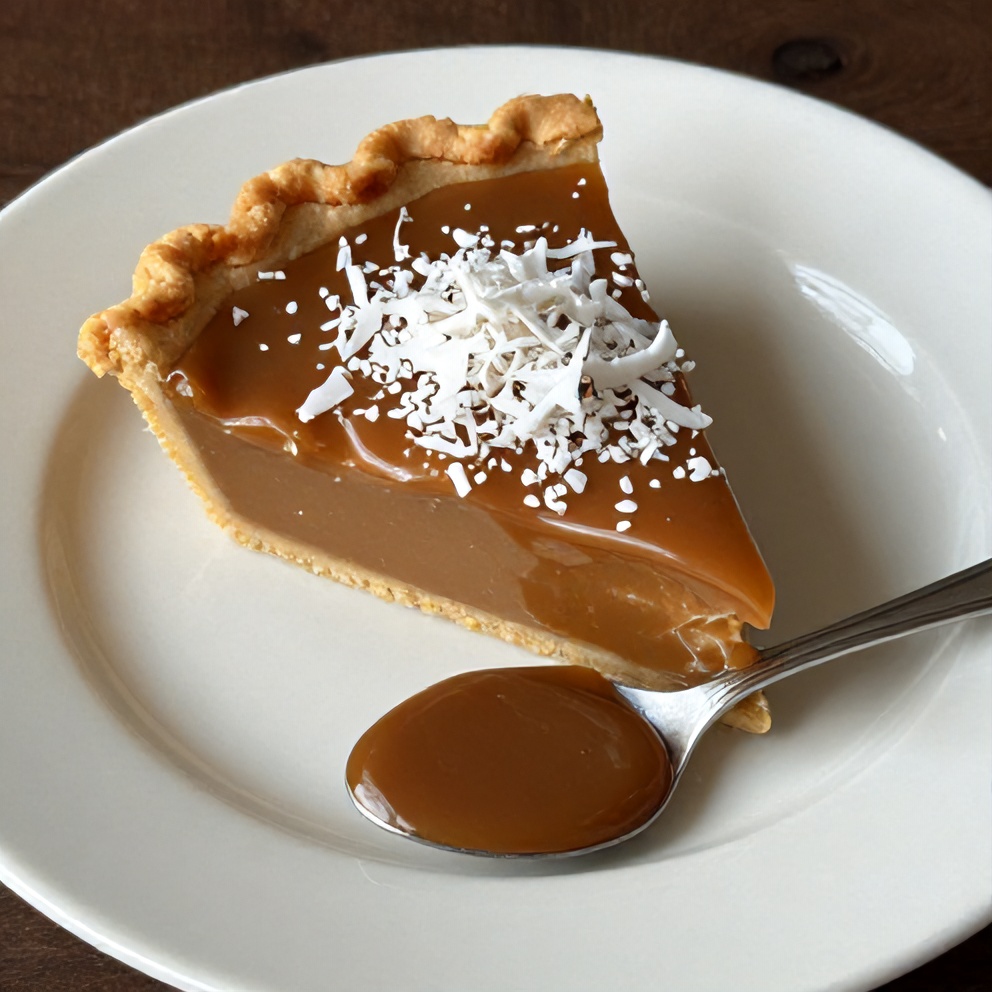 Samoa Cookie Pie with Caramel and Coconut