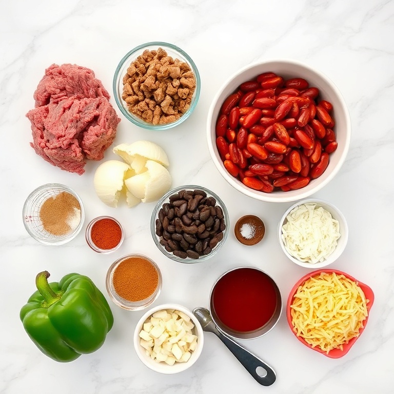 Ingredients for Easy Slow Cooker Cowboy Casserole