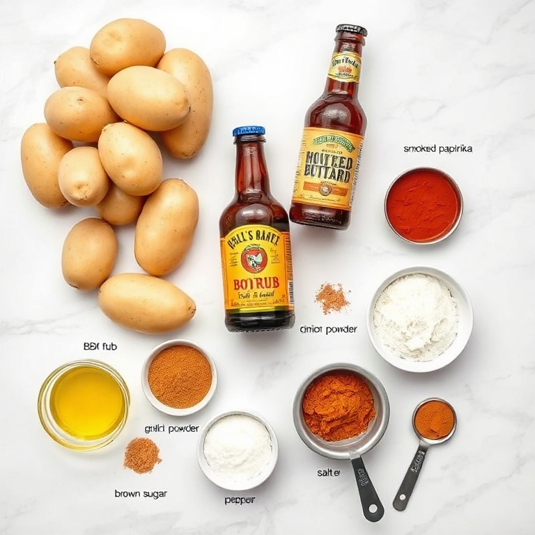 Raw ingredients for smoked baby potatoes