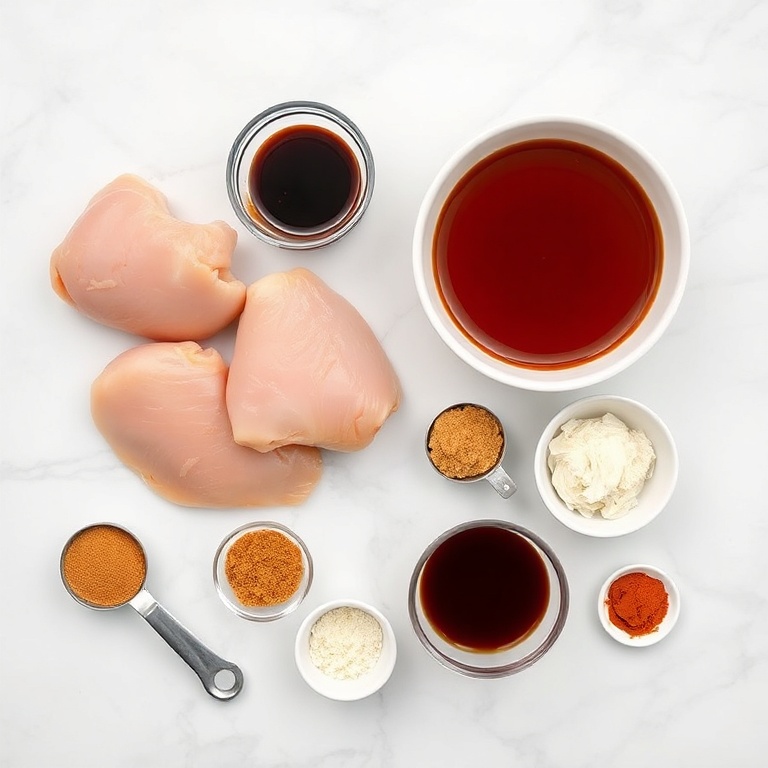 Raw ingredients for Sticky Char Siu Chicken