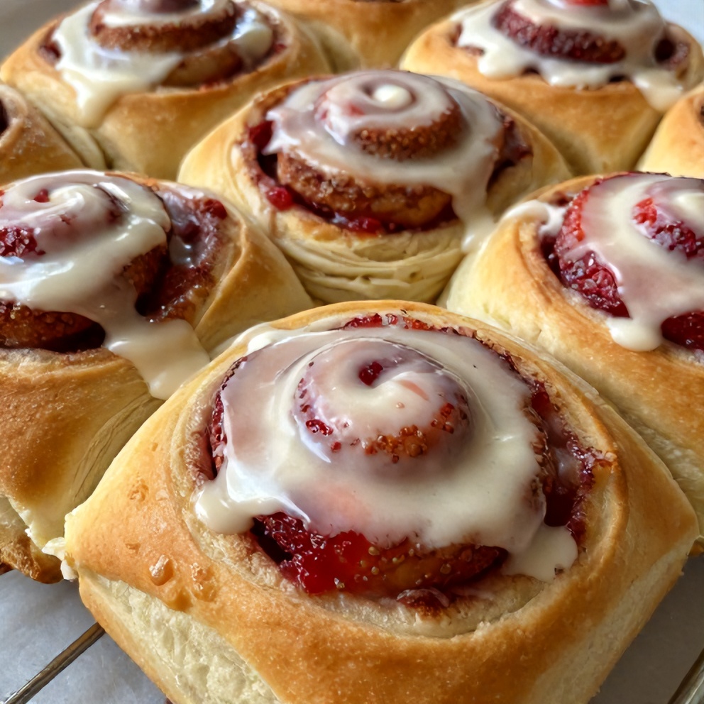 Easy Strawberry Cinnamon Rolls