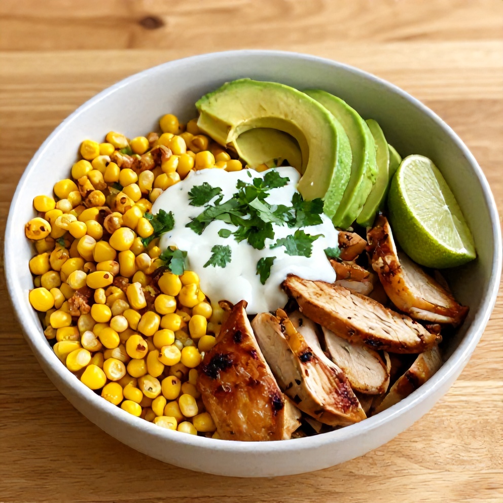 Easy Street Corn Chicken Bowl with Avocado