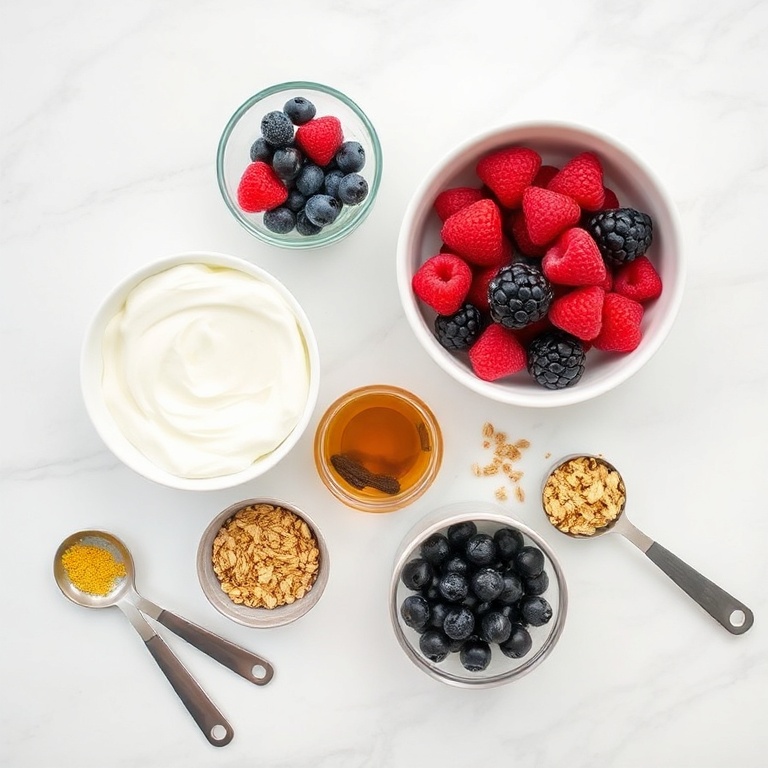 Raw Ingredients for Easy Summer Yogurt Parfait