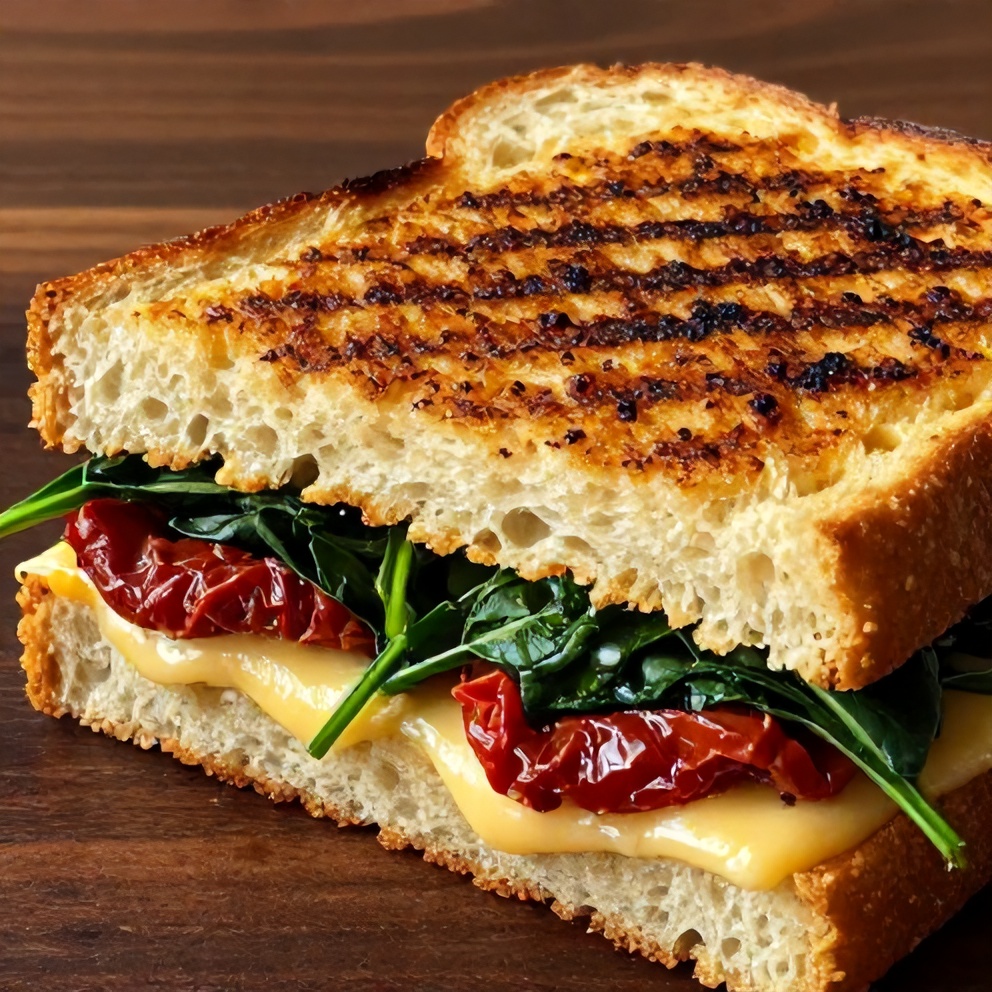 easy sun-dried tomato spinach grilled cheese