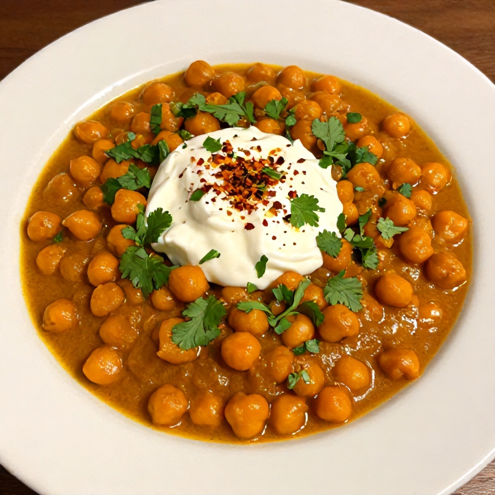 Sweet Potato Chickpea Curry on a Plate