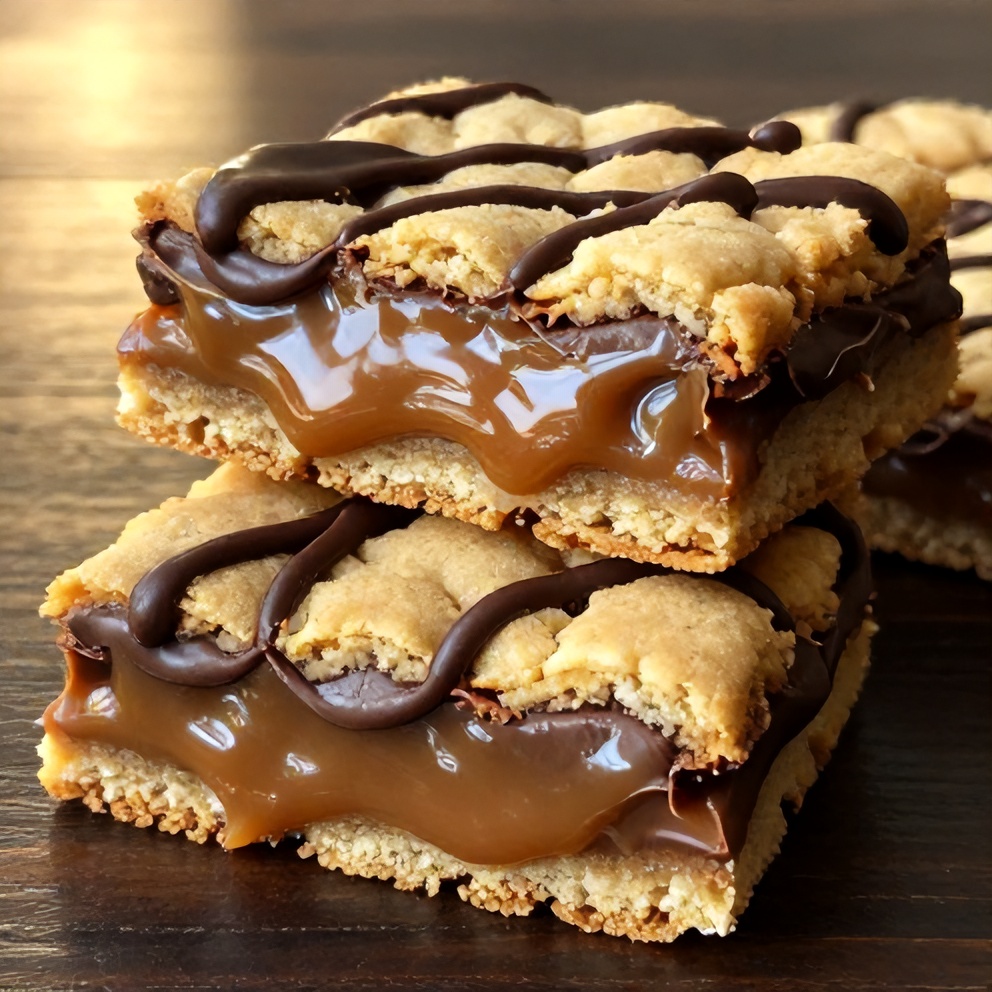 Easy Twix Cookie Bars