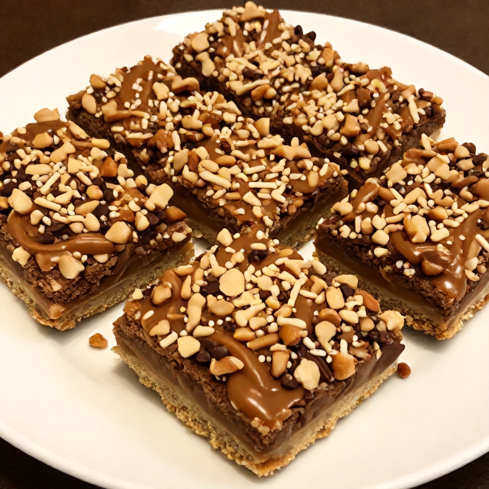Twix Cookie Bars Ready to Serve